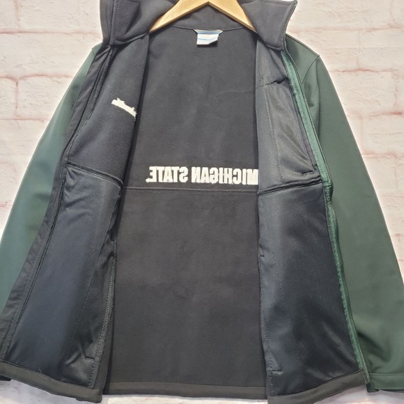 Columbia Michigan State Spartans Jacket Mens Small Football Softshell Full Zip - Picture 4 of 16